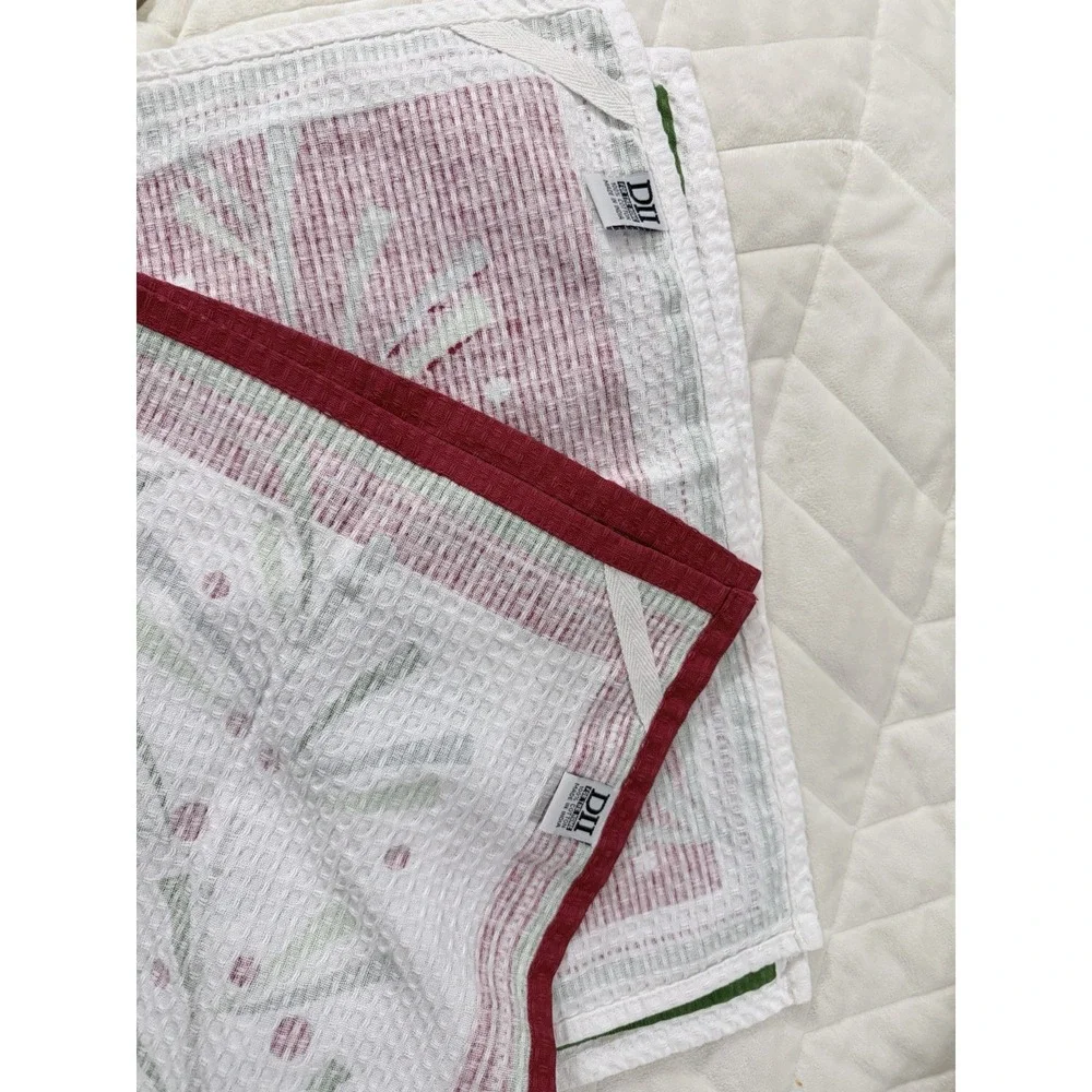 Set Of 2 Christmas Dish Cloth Tea Towel  100% Cotton